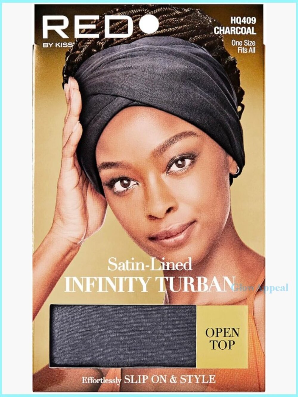 Satin Lined Infinity Turban Head Wrap, Open Close Top, Jersey Fabric